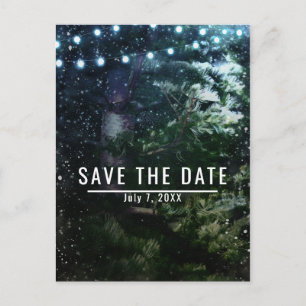 Postal De Anuncios Pino & Luces Boda de Invierno Save the Date