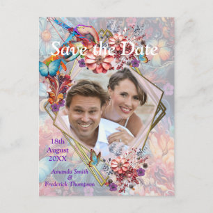 Postal De Anuncios Pintando flores de fantasía que expresan la natura