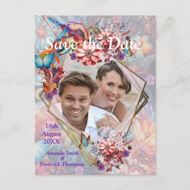 Postal De Anuncios Pintando flores de fantasía que expresan la natura (Anverso)