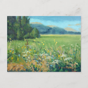 Postal De Anuncios Pintura de flores silvestres de primavera escénica