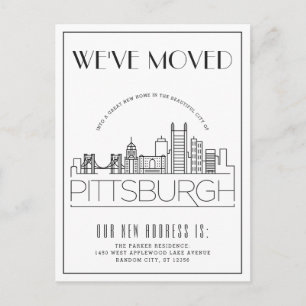 Postal De Anuncios Pittsburgh Modern Deco   Cambio de Dirección