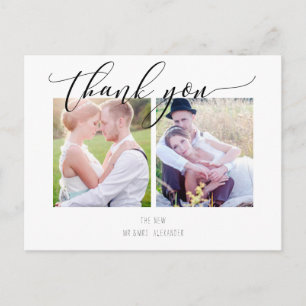 Postal De Anuncios PixDezines Agradecimiento de Boda/Caligrafía Moder