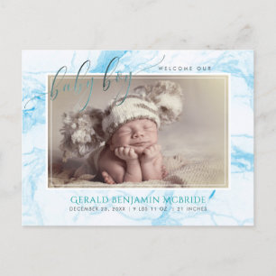 Postal De Anuncios PixDezines Bienvenido Niño, Falso Foil+Mármol