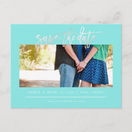 Postal De Anuncios PixDezines Blush Faux Platinum Modern Brush Script