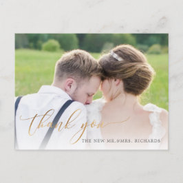 Postal De Anuncios PixDezines Boda Gracias/Faux Gold Script