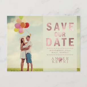 Postal De Anuncios PixDezines Faux Rosa Gold Save the Date