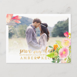 Postal De Anuncios PixDezines Floral de Primavera Guardar la Fecha