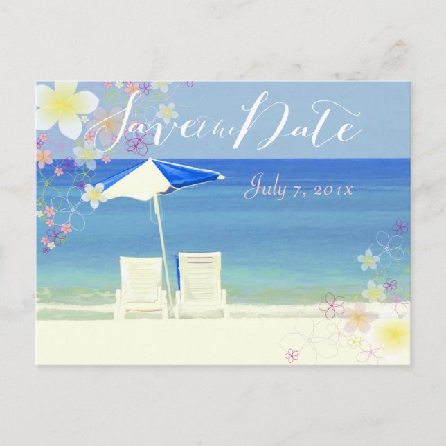 Postal De Anuncios PixDezines/guardar fecha/hula dream/beach (Anverso)