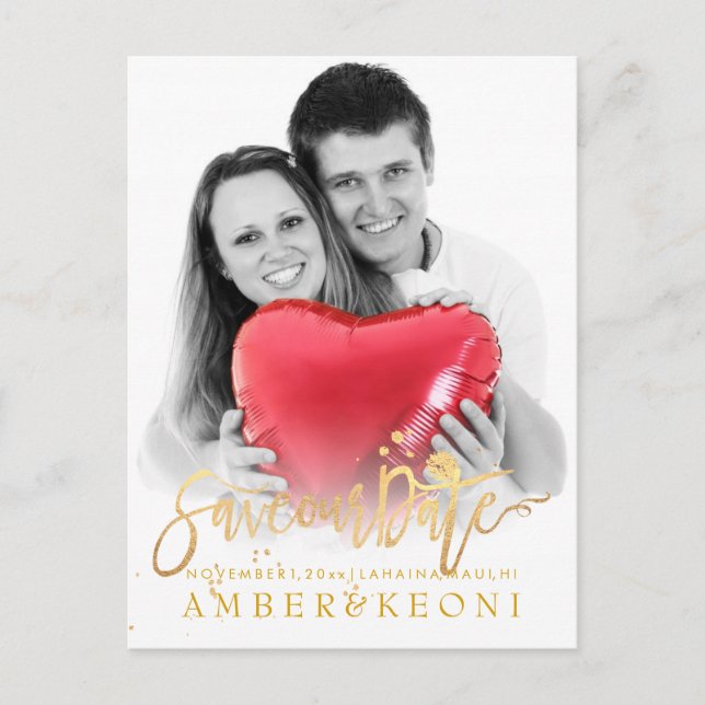 Postal De Anuncios PixDezines Guardar la Fecha/Elegante Letra Falsa D (Anverso)