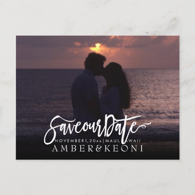 Postal De Anuncios PixDezines Guardar la Fecha/Fuente de letra elegan (Anverso)