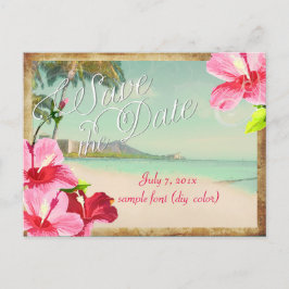 Postal De Anuncios PixDezines/guardar la fecha/vintage playa tropical