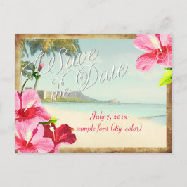 Postal De Anuncios PixDezines/guardar la fecha/vintage waikiki