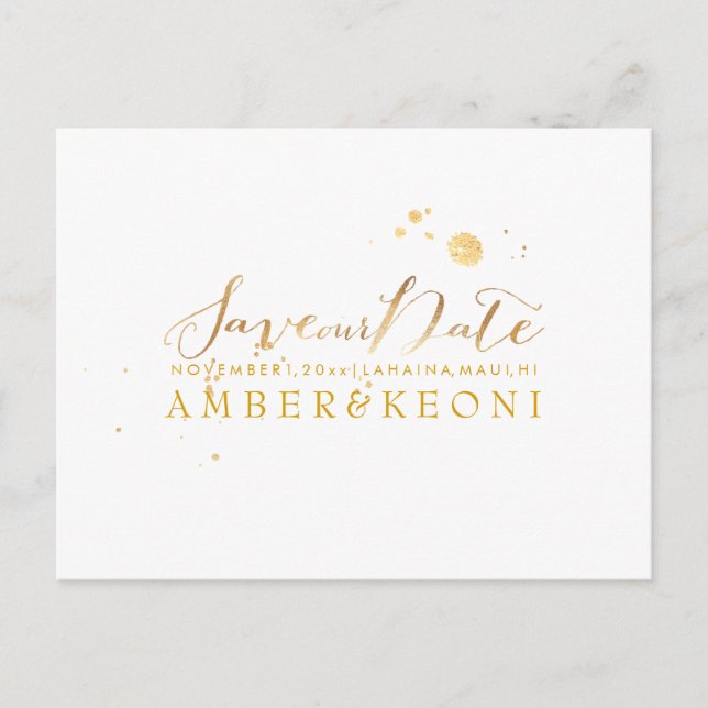 Postal De Anuncios PixDezines Guarde la Fecha/Elegante Letra Falsa en (Anverso)