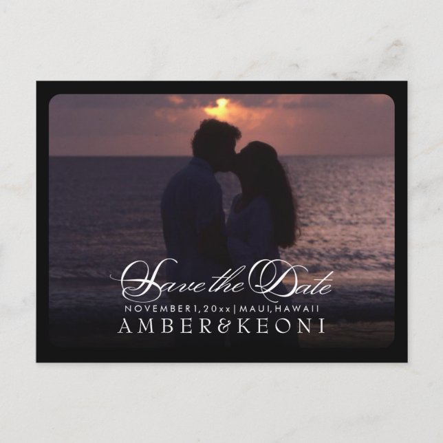 Postal De Anuncios PixDezines Guarde la Fecha/Fuente de letra elegant (Anverso)