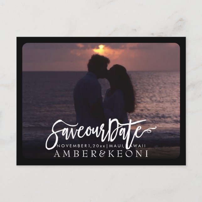 Postal De Anuncios PixDezines Guarde la Fecha/Fuente de letra elegant (Anverso)