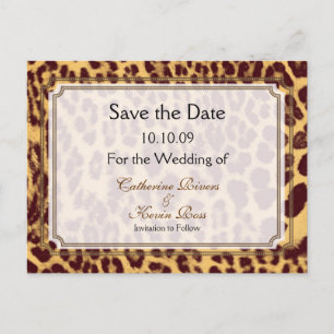 Postal De Anuncios PixDezines Leopard print/DIY text/ save date