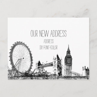 Postal De Anuncios PixDezines/paisaje urbano móvil/londinense/esbozad