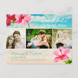 Postal De Anuncios PixDezines playa+rosa maui hibisco guardar la fech