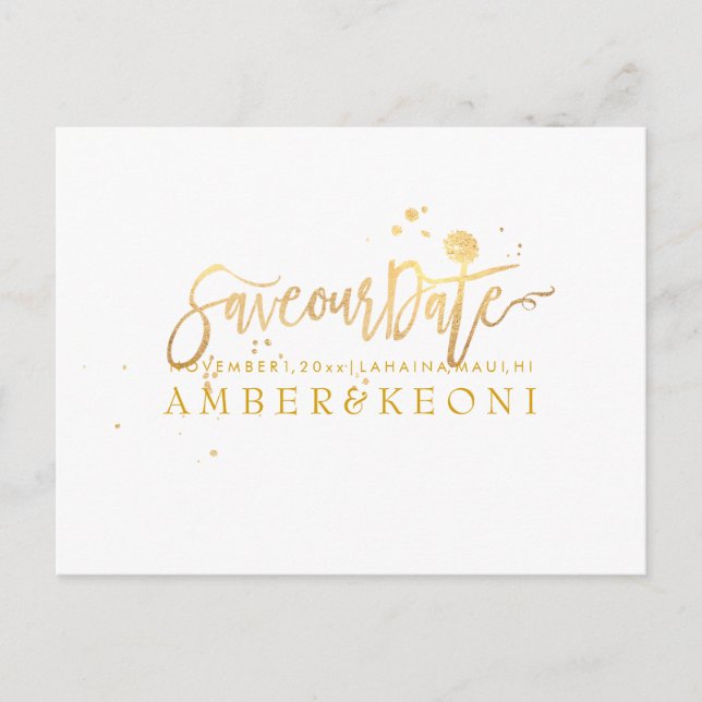 Postal De Anuncios PixDezines Salva la Fecha/Elegante Escritura Falsa (Anverso)