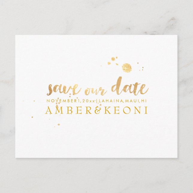 Postal De Anuncios PixDezines Salvar la Fecha/Elegante Escritura Fals (Anverso)