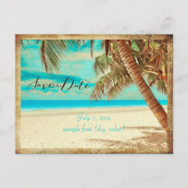 Postal De Anuncios PixDezines/save la fecha/playa vintage