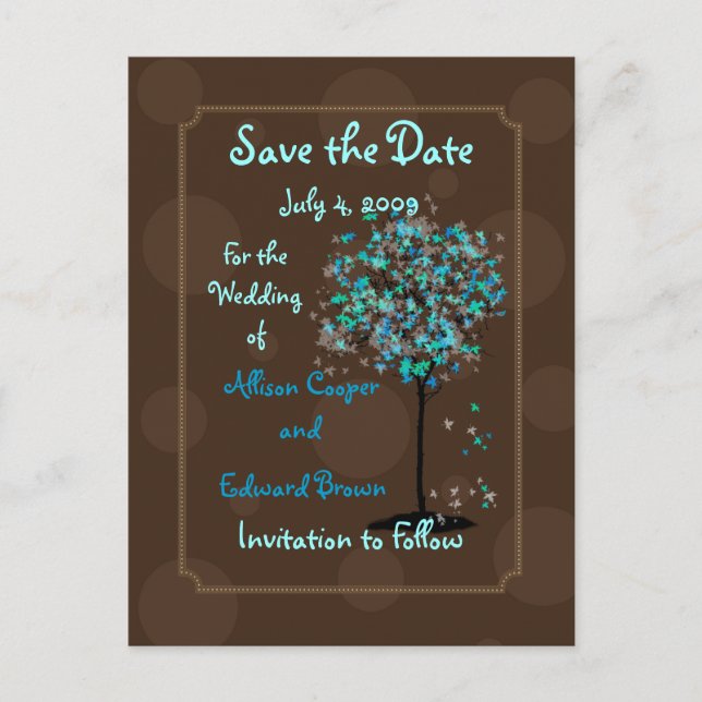 Postal De Anuncios PixDezines Save the Date/chocolates+blue (Anverso)
