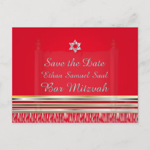 Postal De Anuncios PixDezines TALLIT/RED/MITZVAH GUARDAR LA FECHA