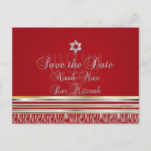 Postal De Anuncios PixDezines TALLIT/RED/MITZVAH GUARDAR LA FECHA