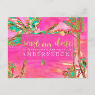 Postal De Anuncios PixDezines Watercolor Beach Save Date Photo