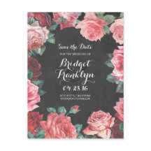 pizarra de flores vintage salve la fecha