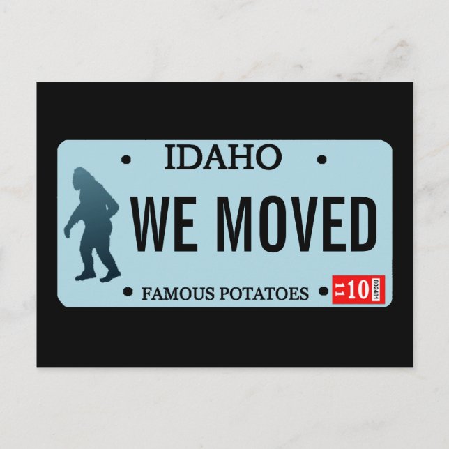 Postal De Anuncios Placa de licencia de Idaho Sasquatch (Anverso)