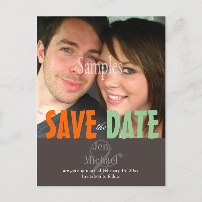 Postal De Anuncios Plain, Save the Date Photo postcards, (Anverso)