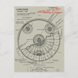 Postal De Anuncios Plano del OVNI