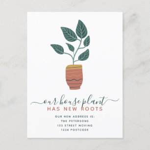 Postal De Anuncios Planta de casa editable retro boho script mudanza