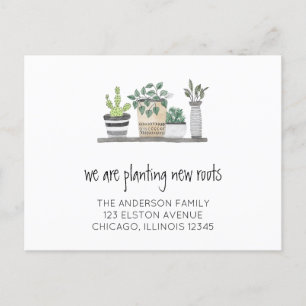 Postal De Anuncios Plantando Nuevas Raíces Nueva Dirección Mudanza