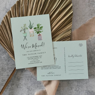 Postal De Anuncios Plantas de la casa   Mint Hemos mudado