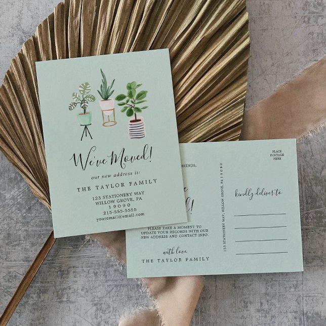 Postal De Anuncios Plantas de la casa | Mint Hemos mudado (Subido por el creador)