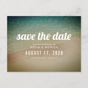 Postal De Anuncios Playa del Océano de Arena Boda Guardar la Fecha