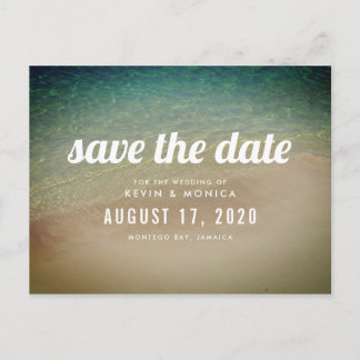 Postal De Anuncios Playa del Océano de Arena Boda Guardar la Fecha