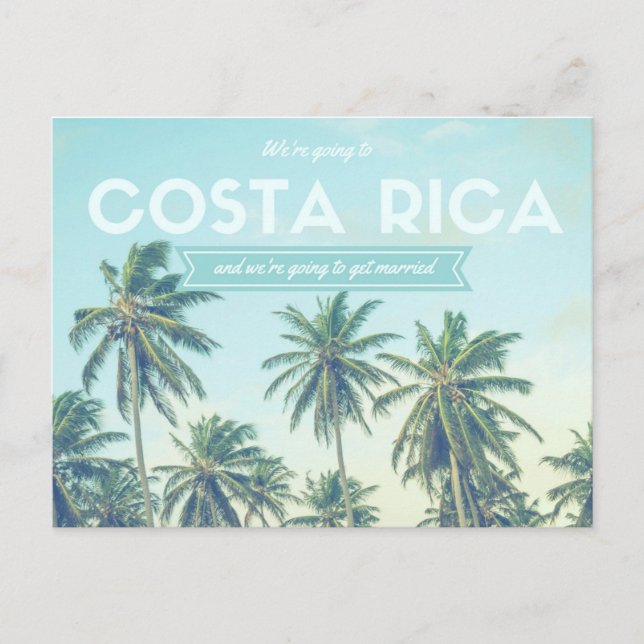 Postal De Anuncios Playa tropical Boda de Costa Rica salva las fechas (Anverso)