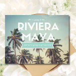 Postal De Anuncios Playa tropical Riviera Maya Boda Salvar las fechas<br><div class="desc">Riviera Maya,  boda de playa tropical de México salven las postales de fecha para su boda de playa de destino. Esta magnífica postal de diseño de palmeras en la playa tropical es la manera perfecta de anunciar sus planes bodas a su familia y amigos.</div>