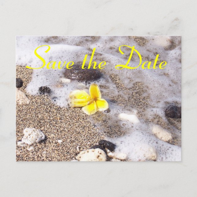 Postal De Anuncios Playa tropical salva la Plumeria de la fecha (Anverso)