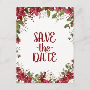 Postal De Anuncios Poinsettia de Fiesta de Navidad Boda Guardar la Fe