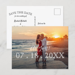 Postal De Anuncios Por Fin Simple Moderno Foto Boda Guardar la Fecha