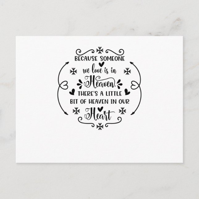 Postal De Anuncios Porque alguien que amamos está en el cielo, hay un (Anverso)