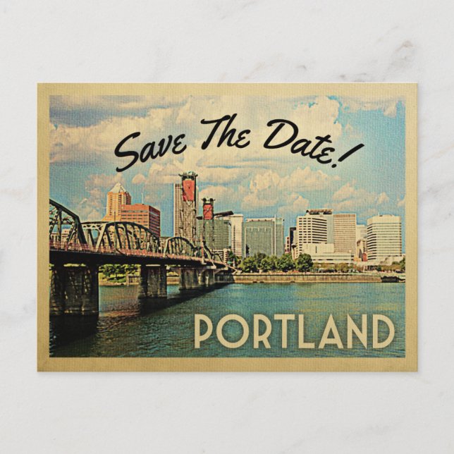 Postal De Anuncios Portland Save The Date Oregon (Anverso)