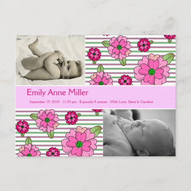 Postal De Anuncios Posada rosa - Niña bebé (Anverso)