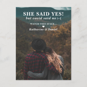 Postal De Anuncios Posposición del Boda de tipografía salva la fecha