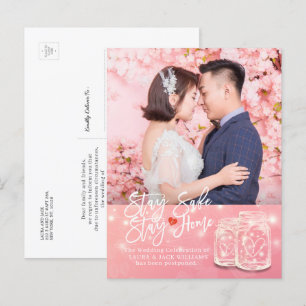 Postal De Anuncios Posposición del boda: Quédate en casa y mantente a