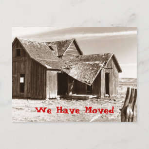 Postal De Anuncios Postal: Hemos mudado a casa de choque Ramshackle